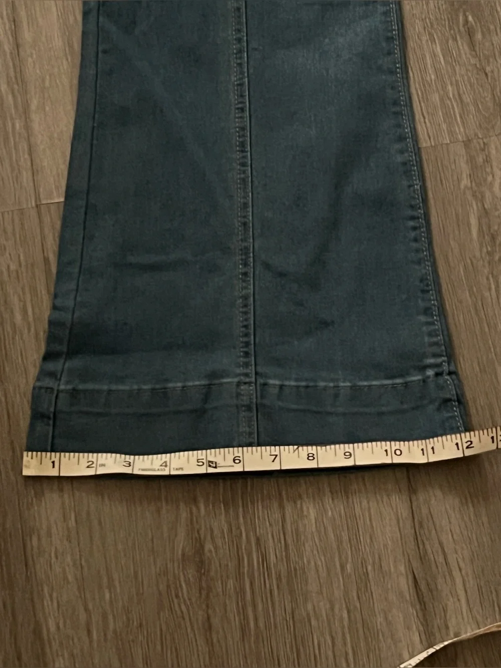 Women's Blue Flare Jeans with Front Button Detail- Retro Sailor Jeans